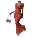 SOLY HUX Women's 2 Piece Outfit Twist Front Halter Cami Skirt Summer Set
