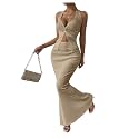 SOLY HUX Women's 2 Piece Outfit Twist Front Halter Cami Skirt Summer Set