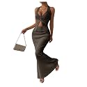 SOLY HUX Women's 2 Piece Outfit Twist Front Halter Cami Skirt Summer Set