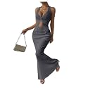 SOLY HUX Women's 2 Piece Outfit Twist Front Halter Cami Skirt Summer Set