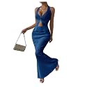SOLY HUX Women's 2 Piece Outfit Twist Front Halter Cami Skirt Summer Set