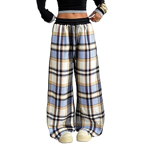 SOLY HUX Womens Plaid Checkered Pants Flannel