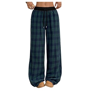 SOLY HUX Womens Plaid Checkered Pants Flannel
