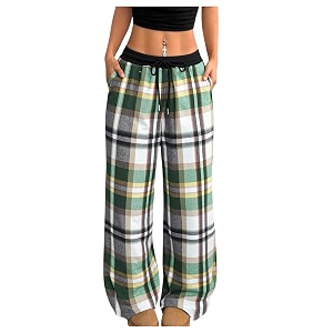 SOLY HUX Womens Plaid Checkered Pants Flannel