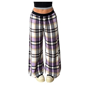 SOLY HUX Womens Plaid Checkered Pants Flannel