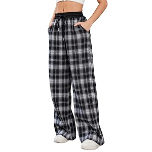SOLY HUX Womens Plaid Checkered Pants Flannel