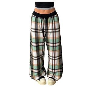 SOLY HUX Womens Plaid Checkered Pants Flannel