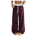 SOLY HUX Women39s Plaid Checkered Pants Flannel
