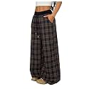 SOLY HUX Women39s Plaid Checkered Pants Flannel