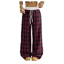 SOLY HUX Women39s Plaid Checkered Pants Flannel