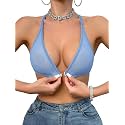 SOLY HUX Women's Sheer Mesh Bralette Front Closure Bras