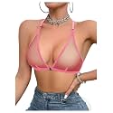 SOLY HUX Women's Sheer Mesh Bralette Front Closure Bras