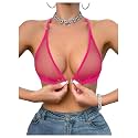 SOLY HUX Women's Sheer Mesh Bralette Front Closure Bras