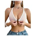 SOLY HUX Women's Sheer Mesh Bralette Front Closure Bras