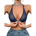 SOLY HUX Women's Sheer Mesh Bralette Front Closure Bras