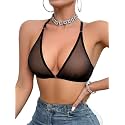 SOLY HUX Women's Sheer Mesh Bralette Front Closure Bras