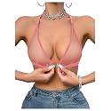 SOLY HUX Women's Sheer Mesh Bralette Front Closure Bras