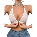 SOLY HUX Women's Sheer Mesh Bralette Front Closure Bras