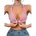SOLY HUX Women's Sheer Mesh Bralette Front Closure Bras