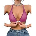 SOLY HUX Women's Sheer Mesh Bralette Front Closure Bras