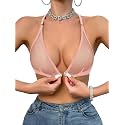 SOLY HUX Women's Sheer Mesh Bralette Front Closure Bras