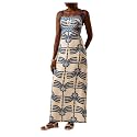 SOLY HUX Women's Summer Maxi Dress Tropical Cut Out Backless Cami Sundress