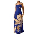 SOLY HUX Women's Summer Maxi Dress Tropical Cut Out Backless Cami Sundress
