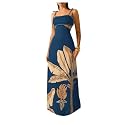 SOLY HUX Women's Summer Maxi Dress Tropical Cut Out Backless Cami Sundress