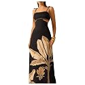 SOLY HUX Women's Summer Maxi Dress Tropical Cut Out Backless Cami Sundress