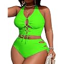 SOLY HUX Womens Plus Size Two Piece Bathing Suit Bikini Swimsuit