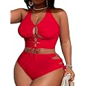 SOLY HUX Womens Plus Size Two Piece Bathing Suit Bikini Swimsuit