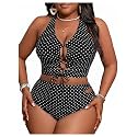 SOLY HUX Womens Plus Size Two Piece Bathing Suit Bikini Swimsuit