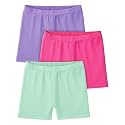 Somaibo 3 Pack Girls Bike Shorts Kids Cartwheel Under Dress Cotton Short
