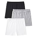 Somaibo 3 Pack Girls Bike Shorts Kids Cartwheel Under Dress Cotton Short