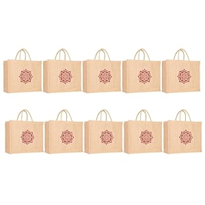 soman jute ecofriendly return gift bags thank you printed with zip blue pack of 10 bags