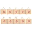 Soman Jute Ecofriendly Return Gift Bags Thank You Printed with Zip Blue Pack of 10 Bags
