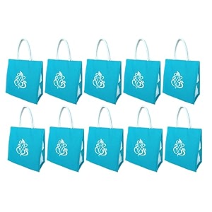 soman jute ecofriendly return gift bags thank you printed with zip blue pack of 10 bags