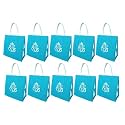 Soman Jute Ecofriendly Return Gift Bags Thank You Printed with Zip Blue Pack of 10 Bags