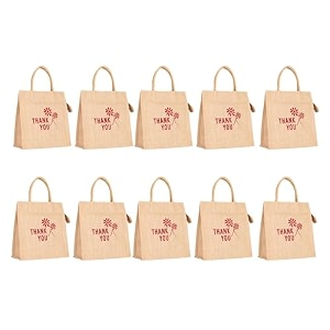 soman jute ecofriendly return gift bags tote style thank you printed with zip natural pack of 10 bags