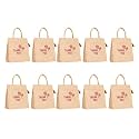 Soman Jute Ecofriendly Return Gift Bags (Tote style) Thank you printed with Zip Natural Pack of 10 Bags