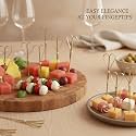SOMANI Bamboo Heart Cocktail Picks 6 Inch, Fancy Toothpicks, 100 Pcs