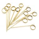 SOMANI Bamboo Ring Cocktail Picks 4 Inch, Fancy Toothpicks, 100 Pcs