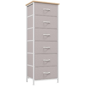 somdot tall dresser for bedroom 6 drawer storage cabinet ash grey