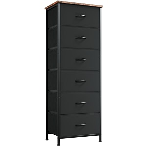 somdot tall dresser for bedroom 6 drawer storage cabinet ash grey