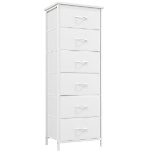 somdot tall dresser for bedroom 6 drawer storage cabinet white