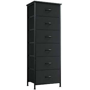 somdot tall dresser for bedroom 6 drawer storage cabinet black