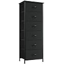 Somdot Tall Dresser for Bedroom, 6 Drawer Storage Cabinet, Black