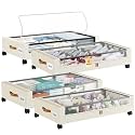 Somdot Under Bed Storage with Wheels, 4 Pack Under Bed Storage Containers