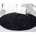 SOMEDA 2x2 feet Black Collection of Finishing Anti Slip Shaggy Fluffy Fur Rugs and Carpet for Living Room, Bedroom