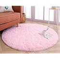 SOMEDA 2x2 feet Pink Collection of Finishing Anti Slip Shaggy Fluffy Fur Rugs and Carpet for Living Room, Bedroom